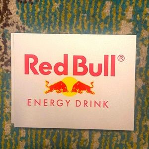 Red Bull Plastic Sign Small Sized Official Energy Drink Collectible